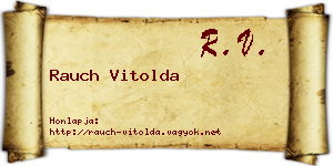 Rauch Vitolda névjegykártya